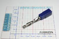 Фреза концевая спиральная стружка вниз двухзаходная 2 зуба торец DØ6мм H25мм хвостовик Ød6мм L60мм HRC35 DJTOL N2LXD625