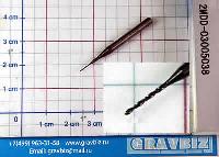 Микросверло 2зуба спирал35° торец Ø0,5х3,5мм хвостовик 38хØ3,175мм HRC55 TiAIN 2MDD-03005038