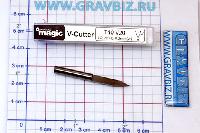 V-Гравер конический по металлу α40° (α/2 20°), торец DØ0,2мм, хвостовик L40 Ød4мм T40-V20